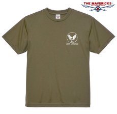 画像2: 水陸両用 ラッシュガード にも使える メンズ 半袖 ドライ 速乾 Tシャツ 爆弾エアフォース オリーブ (2)