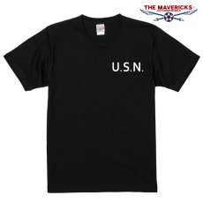 画像2: 極厚 スーパーヘビーウェイト ミリタリー Tシャツ 米海軍 黒猫 CROAKER 黒 ブラック (2)