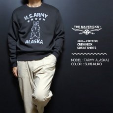 画像2: ミリタリー スウェット トレーナー THE MAVERICKS ブランド 長袖 10oz 裏起毛 米陸軍アラスカ US.ARMY スミクロ (2)