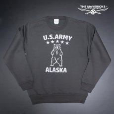 画像4: ミリタリー スウェット トレーナー THE MAVERICKS ブランド 長袖 10oz 裏起毛 米陸軍アラスカ US.ARMY スミクロ (4)