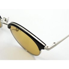 画像6: 日本製 サングラス メンズ おしゃれ サーモント 型 鯖江 職人 ハンドメイド ラウンド型 ブラック イエロー (6)