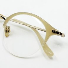 画像9: 日本製 めがね 鯖江 メタル セル ラウンド ボストン型 職人ハンドメイド アイボリー (9)