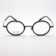 画像5: 日本製 ベータチタン セルロイド メガネ フレーム 職人ハンドメイド 鯖江 ラウンド型 マットブラック (5)