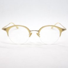 画像4: 日本製 めがね 鯖江 メタル セル ラウンド ボストン型 職人ハンドメイド アイボリー (4)