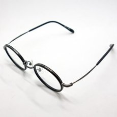 画像7: 日本製 ベータチタン セルロイド メガネ フレーム 職人ハンドメイド 鯖江 ラウンド型 マットブラック (7)