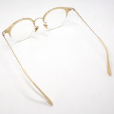 画像7: 日本製 めがね 鯖江 メタル セル ラウンド ボストン型 職人ハンドメイド アイボリー (7)