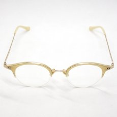 画像5: 日本製 めがね 鯖江 メタル セル ラウンド ボストン型 職人ハンドメイド アイボリー (5)