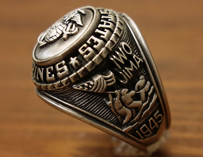 メンズ60-70s college ring US MARINE CORPS