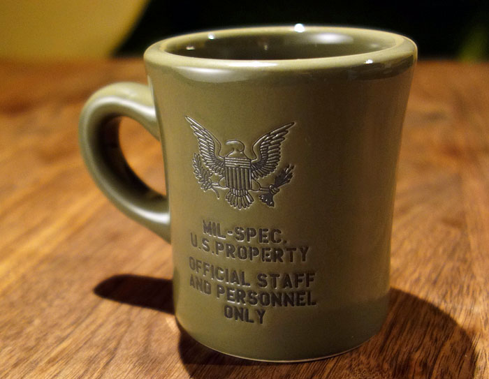 日本製・「U.S.ARMY」ミリタリーマグカップ・オリーブドラブ・新品