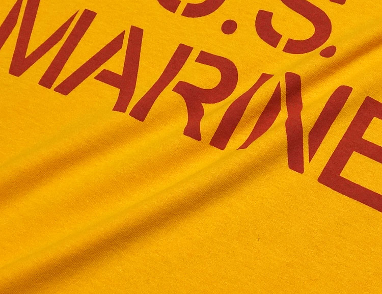 U.S.MARINE(USマリン)米海兵隊・「THE MAVERICKS」ミリタリーＴシャツ・黄