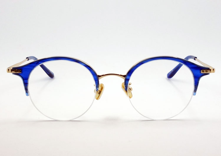 鯖江 めがね メタル セル ボストン型 職人 ハンドメイド 眼鏡 クリアーグレー