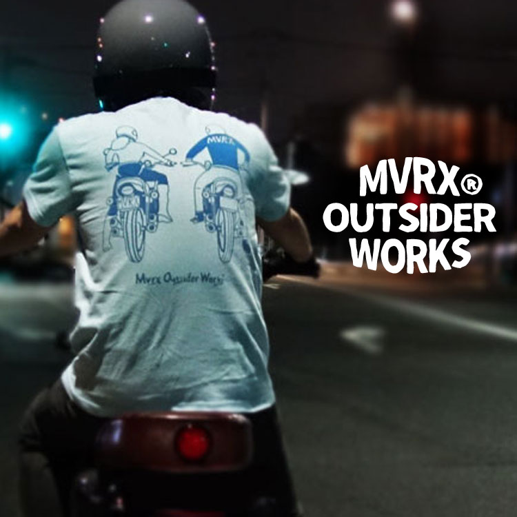 Mvrx 半袖 ｔシャツ Drive Safe モデル 水色 ライトブルー バイク プリント