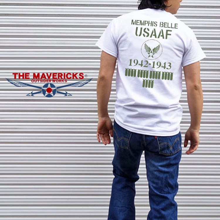 The Mavericks ミリタリー Tシャツ メンフィスベル モデル 白